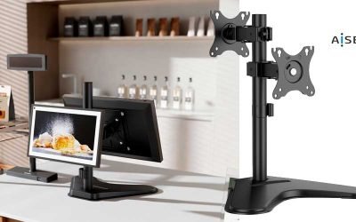 Soporte de mesa ECO para 2 monitores de AISENS